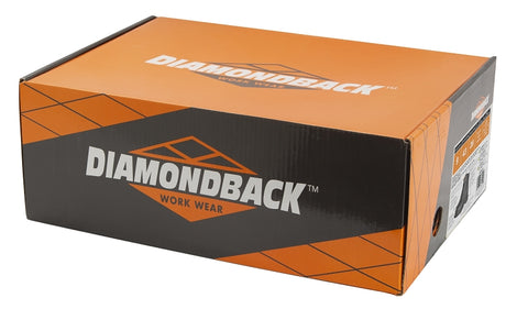 Diamondback 655SS-10.5 Work Boots, 10.5, Medium W, Black, Leather, Lace-Up, With Lining