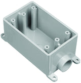 Carlon E980DFN-CTN Switch Box, 1-Gang, 1-Outlet, PVC, Gray