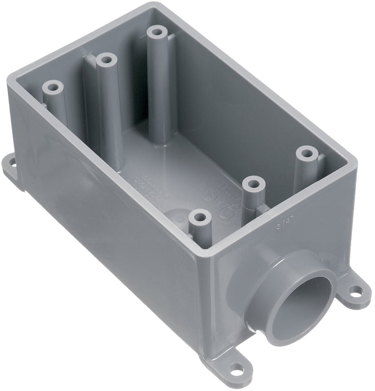 Carlon E980EFN-CTN Switch Box, 1-Gang, 1-Outlet, Gray
