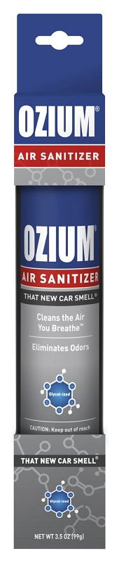 Ozium OZM-22 Air Freshener, 3.5 oz Aerosol Can, New Car, Pack of 4