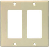 Eaton Cooper Wiring 2152 2152V-BOX Wallplate, 4-1/2 in L, 4.56 in W, 2 -Gang, Thermoset, Ivory, High-Gloss