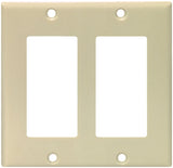 Eaton Cooper Wiring 2152 2152V-BOX Wallplate, 4-1/2 in L, 4.56 in W, 2 -Gang, Thermoset, Ivory, High-Gloss