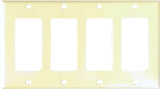 Eaton Cooper Wiring 2164 2164V-BOX Wallplate, 4-1/2 in L, 8.19 in W, 4 -Gang, Thermoset, Ivory, High-Gloss