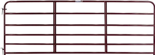 Tarter 6ER8 Tube Gate, 8 ft W Gate, 50 in H Gate, Steel Frame, Red
