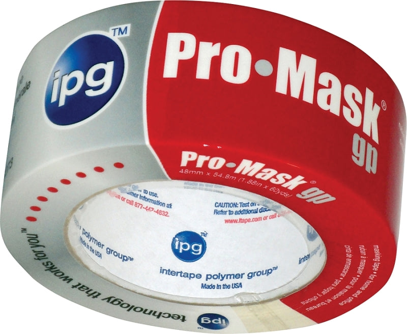 IPG 5103-2/91394 Masking Tape, 60 yd L, 1.87 in W, Smooth Crepe Paper Backing, Beige