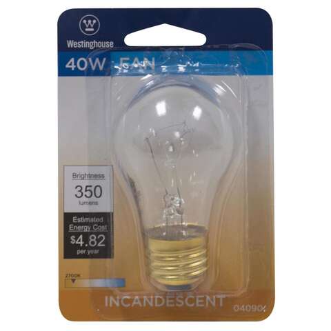 Westinghouse 40 W A15 A-Line Incandescent Fan Light Bulb E26 (Medium) White 1 pk, Pack of 6