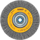 DEWALT DW4904 Wire Wheel Brush, 6 in Dia, 5/8 to 1/2 in Arbor/Shank, 0.014 in Dia Bristle, Carbon Steel Bristle