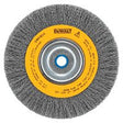 DEWALT DW4905 Wire Wheel Brush, 6 in Dia, 5/8 to 1/2 in Arbor/Shank, 0.014 in Dia Bristle, Carbon Steel Bristle