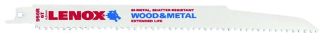 Lenox 20582956R Reciprocating Saw Blade, Applicable Materials: Ferrous, Metal, Nail-Embedded Wood, Non-Ferrous Metal