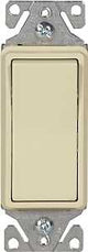 Eaton Wiring Devices 7500 Series 7513V-BOX Rocker Switch, 15 A, 120/277 V, 3-Way, Lead Wire Terminal, Ivory, 1-Phase