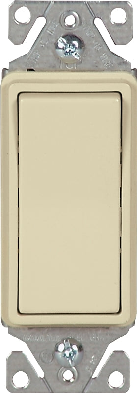 Eaton Wiring Devices 7500 Series 7513V-BOX Rocker Switch, 15 A, 120/277 V, 3-Way, Lead Wire Terminal, Ivory, 1-Phase