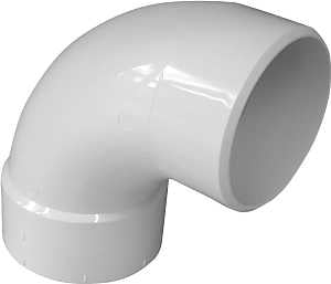 IPEX 414173BC Sewer Long Turn Sweep Pipe Elbow, 3 in, Spigot x Hub, 90 deg Angle, PVC, White