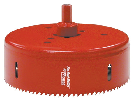 Morse Real McCoy TA72 Hole Saw with Arbor, 4-1/2 in Dia, 1-15/16 in D Cutting, 7/16 in Arbor, 4/6 TPI, HSS Cutting Edge