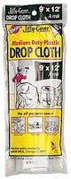 Warp's PC-72 Drop Cloth, 12 ft L, 9 ft W, Plastic, Clear, Pack of 72