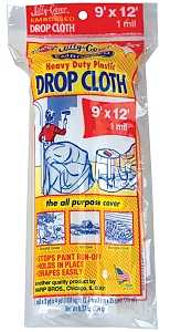 Warp's EC-912 Drop Cloth, 12 ft L, 9 ft W, Plastic, Clear, Pack of 24