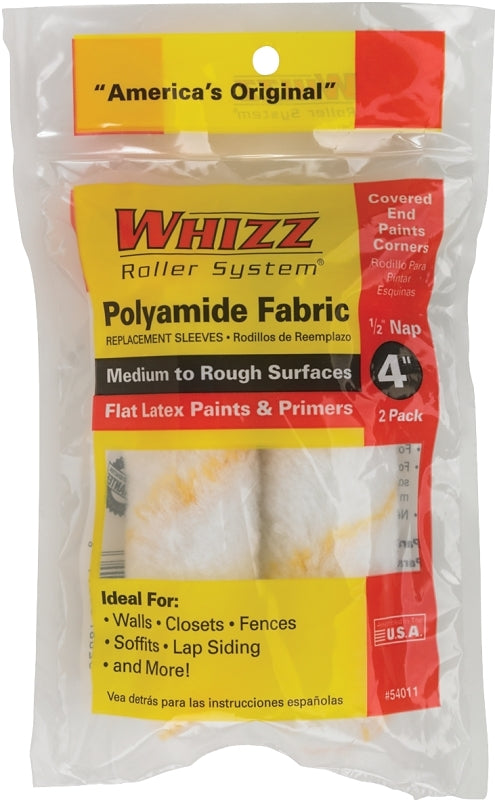 Whizz 54011 Roller Cover, 1/2 in Thick Nap, 4 in L, Polyamide Cover