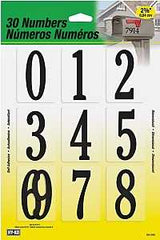 Hy-Ko MM-200B Packaged Number Set, 2-3/8 in H Character, Black Character, Plastic, Pack of 2