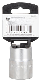 Vulcan MT-SM6027 Drive Socket, 27 mm Socket, 3/4 in Drive, 12-Point, Chrome Vanadium Steel, Chrome