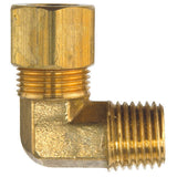 JMF Company 1/4 in. Compression X 1/8 in. D MPT Brass 90 Degree Elbow, Pack of 2