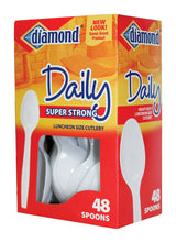 Diamond White Plastic Heavy Duty Spoons 48 pk, Pack of 12