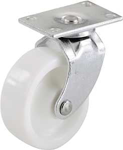 Shepherd Hardware 9041 Swivel Caster, 2 in Dia Wheel, Plastic Wheel, White, 60 lb, Pack of 6