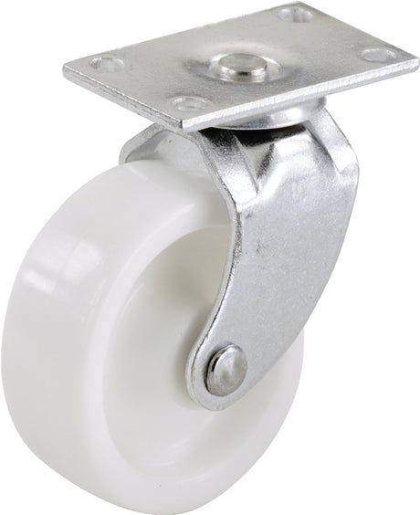 Shepherd Hardware 9054 Swivel Caster, 1-5/8 in Dia Wheel, Plastic Wheel, White, 50 lb, Pack of 6