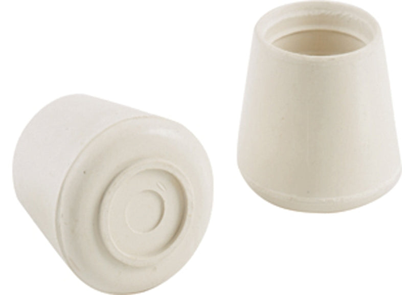 Shepherd Hardware 9120 Furniture Leg Tip, Round, Rubber, Off-White, 7/8 in Dia, Pack of 6