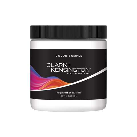 Clark+Kensington Ultra White Water-Based Paint Sample 8 oz, Pack of 12