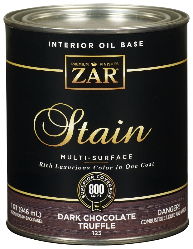 ZAR 12312 Interior Stain, Dark Chocolate Truffle, Liquid, 1 qt Can