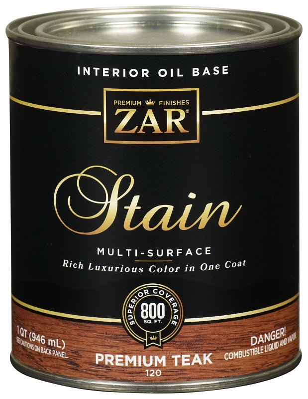 ZAR 12012 Interior Stain, Premium Teak, Liquid, 1 qt Can