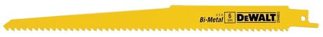 DEWALT DW4803 Reciprocating Saw Blade, Applicable Materials: Wood, 3/4 in W, 9 in L, 6 TPI