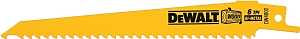 DEWALT DW4802 Reciprocating Saw Blade, Applicable Materials: Wood, 3/4 in W, 6 in L, 6 TPI