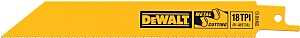 DEWALT DW4810 Reciprocating Saw Blade, Applicable Materials: Angle Iron, Fiberglass, Metal, Rubber, 4 in L, 18 TPI
