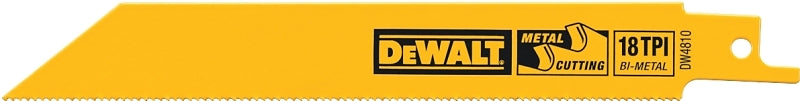 DEWALT DW4810 Reciprocating Saw Blade, Applicable Materials: Angle Iron, Fiberglass, Metal, Rubber, 4 in L, 18 TPI