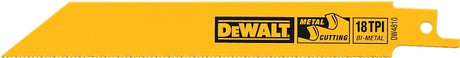 DEWALT DW4810 Reciprocating Saw Blade, Applicable Materials: Angle Iron, Fiberglass, Metal, Rubber, 4 in L, 18 TPI
