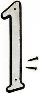 Hy-Ko 30600 Series 30601 House Number, Character: 1, 4 in H Character, Black/White Character, Plastic, Pack of 10