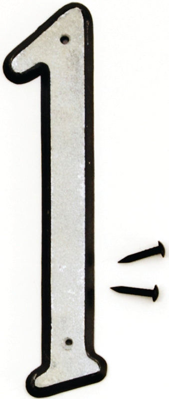 Hy-Ko 30600 Series 30601 House Number, Character: 1, 4 in H Character, Black/White Character, Plastic, Pack of 10