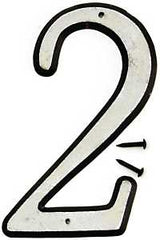 Hy-Ko 30600 Series 30602 House Number, Character: 2, 4 in H Character, Black/White Character, Plastic, Pack of 10