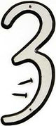 Hy-Ko 30600 Series 30603 House Number, Character: 3, 4 in H Character, Black/White Character, Plastic, Pack of 10