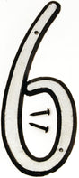 Hy-Ko 30600 Series 30606 House Number, Character: 6, 4 in H Character, Black/White Character, Plastic, Pack of 10