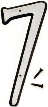 Hy-Ko 30600 Series 30607 House Number, Character: 7, 4 in H Character, Black/White Character, Plastic, Pack of 10