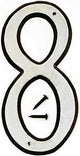Hy-Ko 30600 Series 30608 House Number, Character: 8, 4 in H Character, Black/White Character, Plastic, Pack of 10
