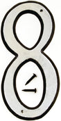 Hy-Ko 30600 Series 30608 House Number, Character: 8, 4 in H Character, Black/White Character, Plastic, Pack of 10