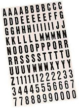 Hy-Ko MM-6 Packaged Number and Letter Set, 3/4 in H Character, Black Character, White Background, Vinyl, Pack of 10