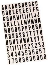 Hy-Ko MM-6 Packaged Number and Letter Set, 3/4 in H Character, Black Character, White Background, Vinyl, Pack of 10