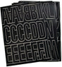 Hy-Ko 30035 Die-Cut Number and Letter Set, 3 in H Character, Black Character, Black Background, Vinyl
