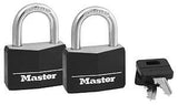 Master Lock 141T Padlock, Keyed Alike Key, 1/4 in Dia Shackle, Steel Shackle, Brass Body, 1-9/16 in W Body