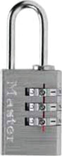 Master Lock 630D Padlock, 3/16 in Dia Shackle, 1 in H Shackle, Steel Shackle, Aluminum Body, Nickel, 1-3/16 in W Body