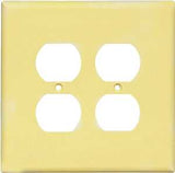 Eaton Wiring Devices 2750V-BOX Receptacle Wallplate, 5-1/4 in L, 5-5/16 in W, 2 -Gang, Thermoset, Ivory, Pack of 10
