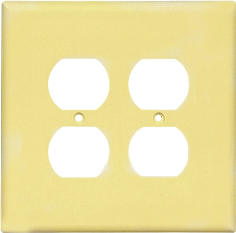 Eaton Wiring Devices 2750V-BOX Receptacle Wallplate, 5-1/4 in L, 5-5/16 in W, 2 -Gang, Thermoset, Ivory, Pack of 10